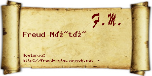 Freud Máté névjegykártya